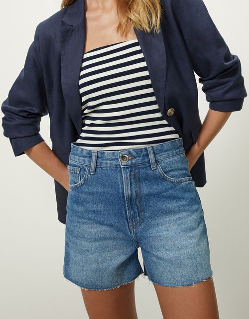 Medium hem denim shorts