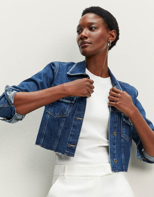 Cropped denim jacket
