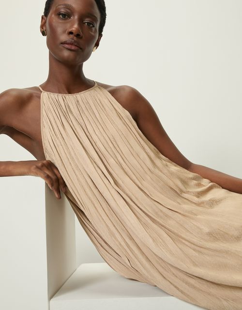 Satin pleated dress