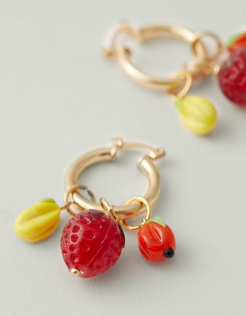 Fruit pendant hoop earring