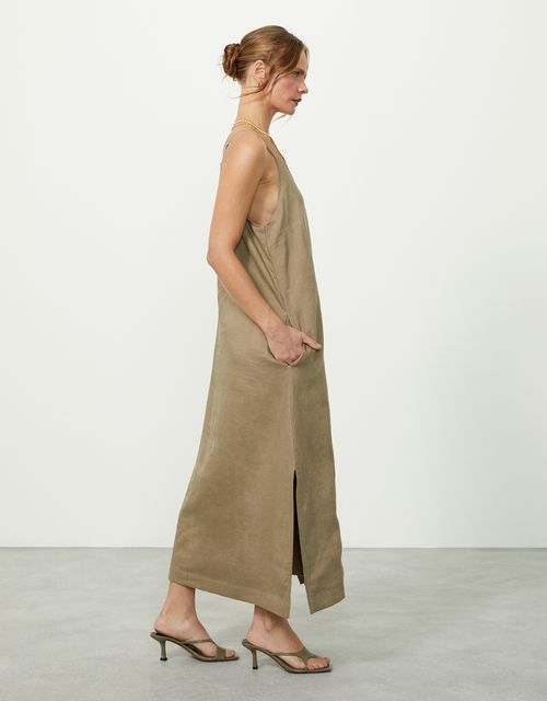 A-line dress with straight neckline