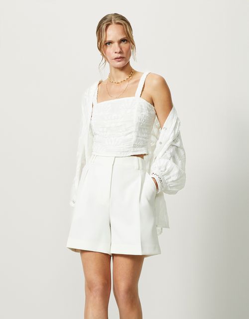 Tailored pleated shorts