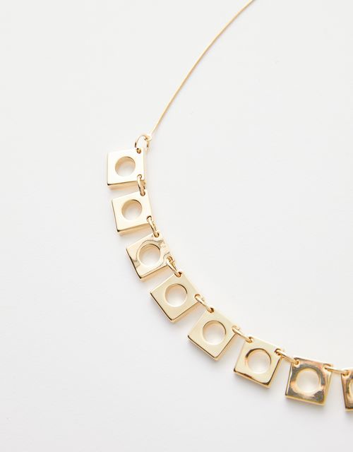 Adjustable necklace with geometric pendants