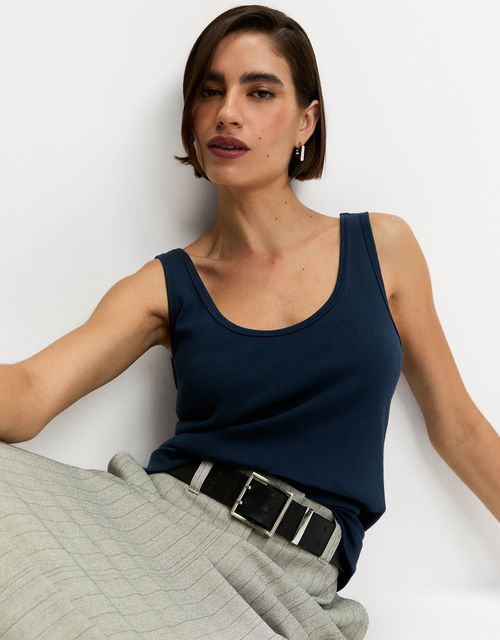 Ribbed thin strap tank top