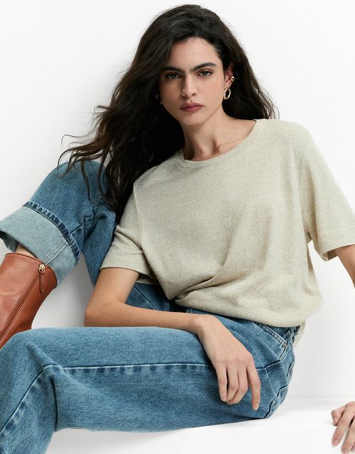 Linen blend with viscose t-shirt