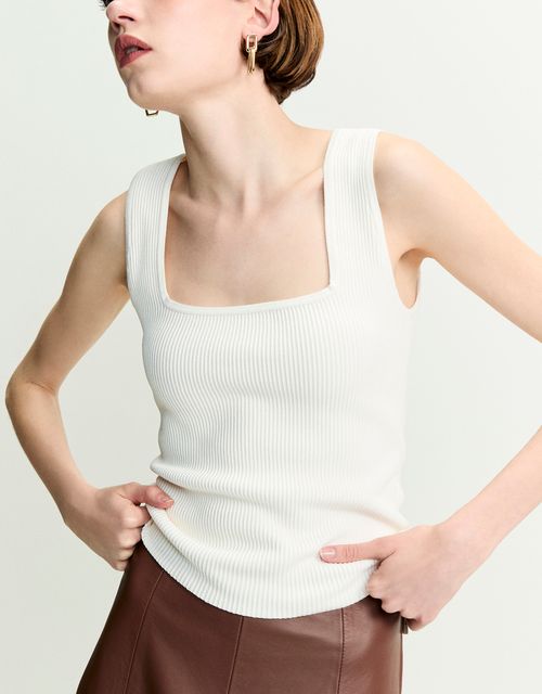 360 Off-white structured knit tank top