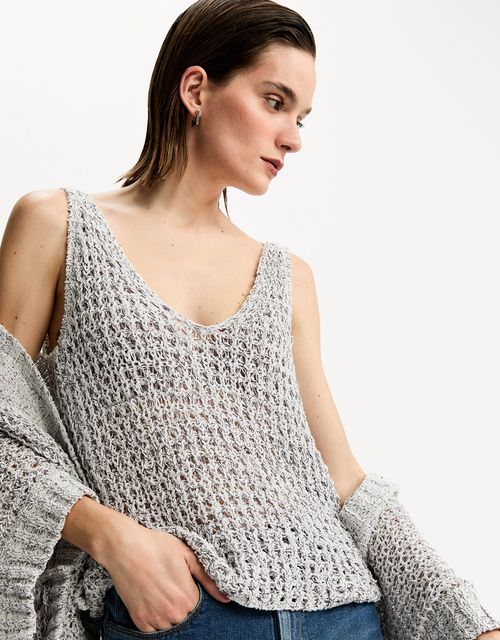 Blend texture knit tank top
