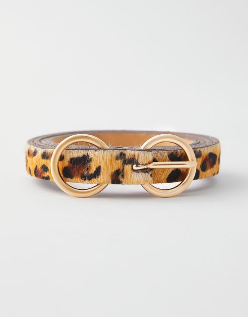 Thin animal print belt
