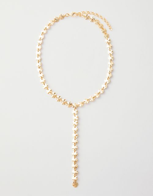 Organic tie short necklace