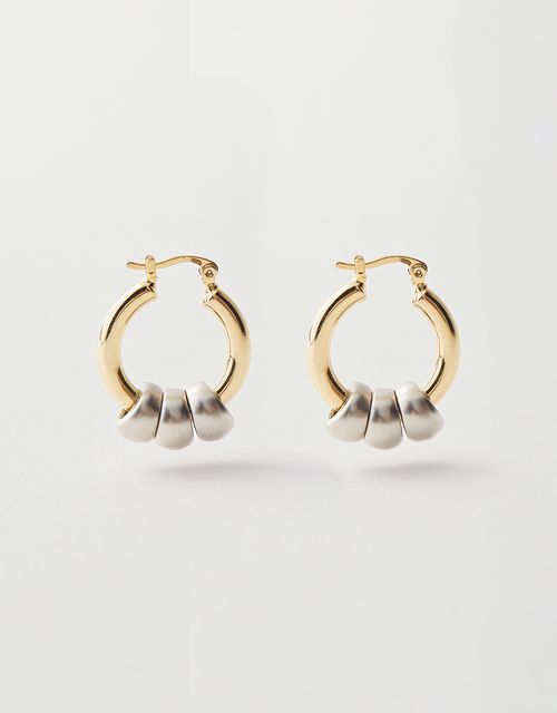 Hoop combination metal earrings