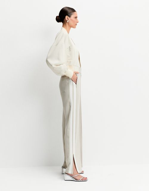 Straight pants with side detail