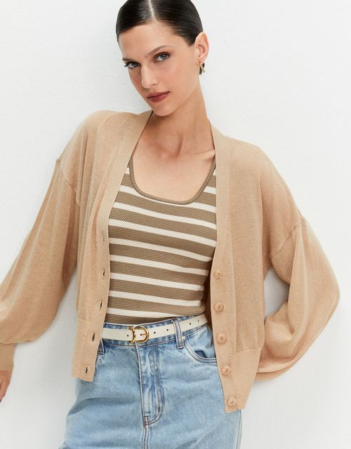 Beige knit cardigan