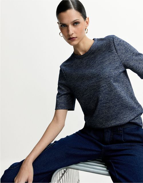 Ribbed blend blouse