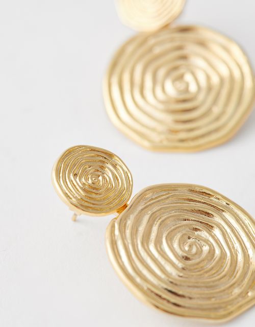 Textured gold metal earring