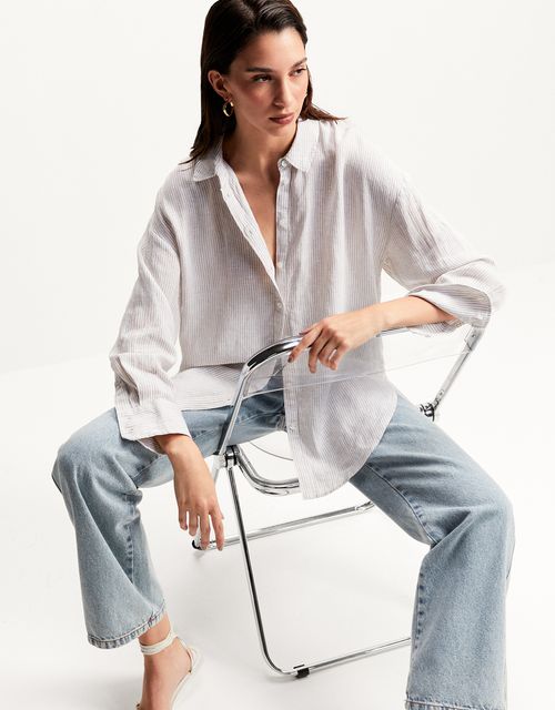 Striped wide shirt