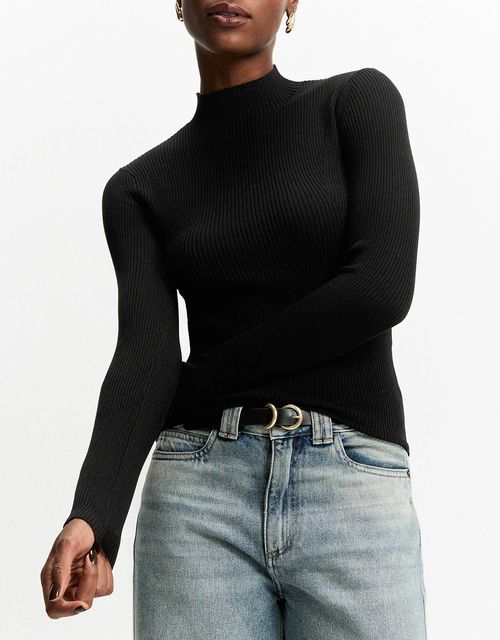 Ribbed knit blouse