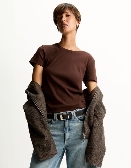 Brown ribbed t-shirt