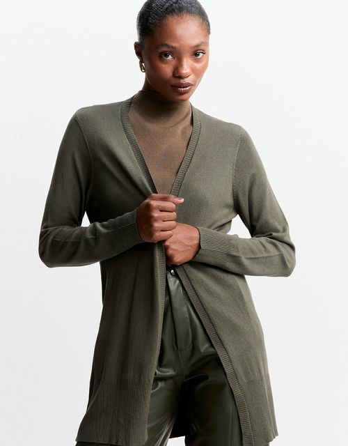 Green basic knit cardigan