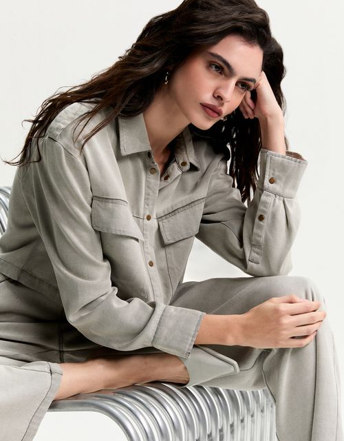 Short lyocell jacket