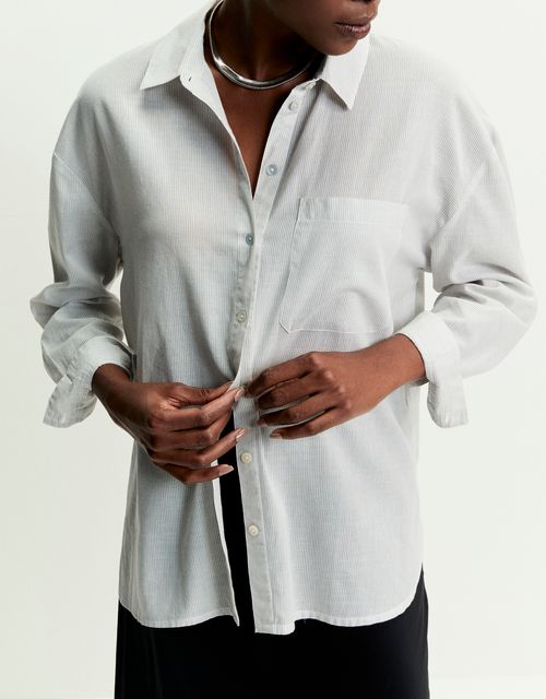 Ice striped voile shirt
