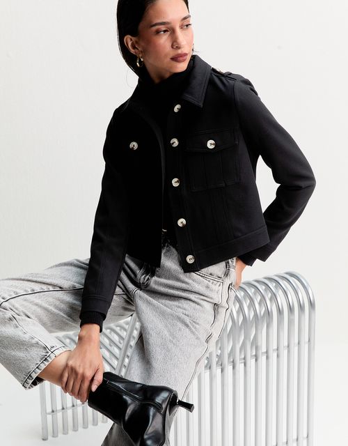 Black buttoned closure jacket