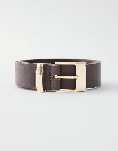 Brown medium belt with metal buckle