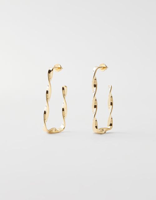 Twisted elongated hoop earring