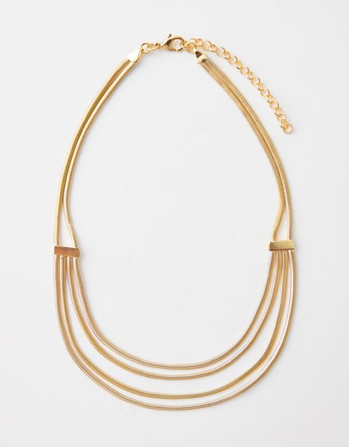 Layered snake chain necklace