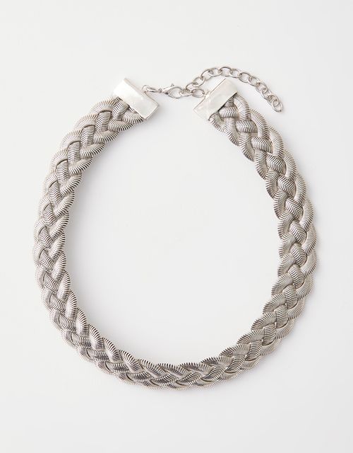 Short braided snake chain necklace