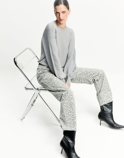 Gray leopard pants