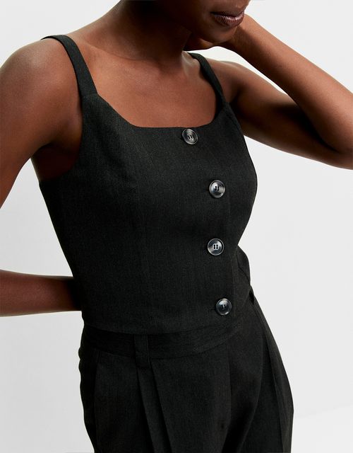 Wide strap buttoned blouse