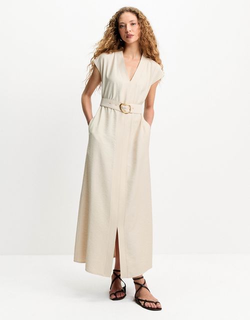 A-line dress with belt