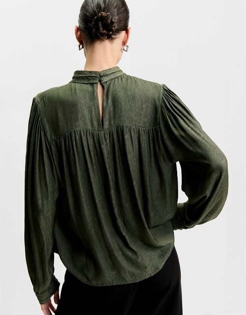 Ruched long sleeve blouse