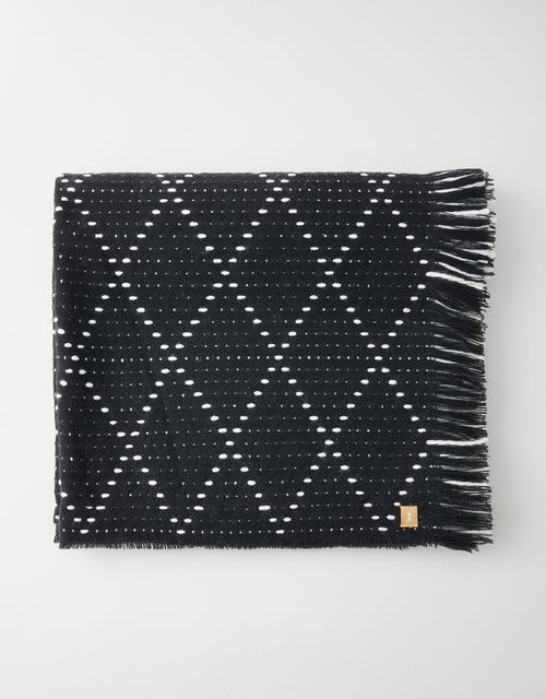 Black and off white stitching scarf