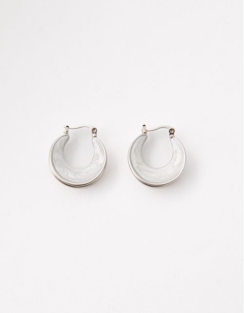 Pearlescent resin hoop earrings