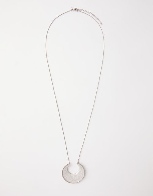 Long mother-of-pearl resin pendant necklace