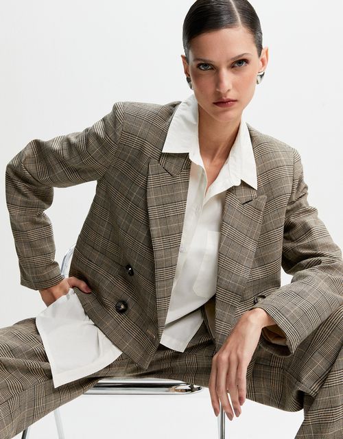 Tailored check blazer