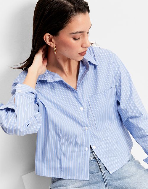 Striped cropped shirt