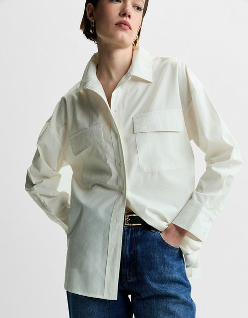 Tricoline shirt with pockets