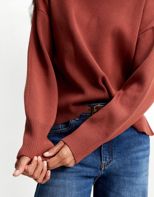 Wide knit turtleneck blouse