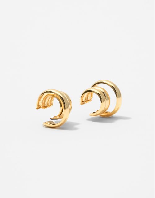 Gold hoop piercing earring