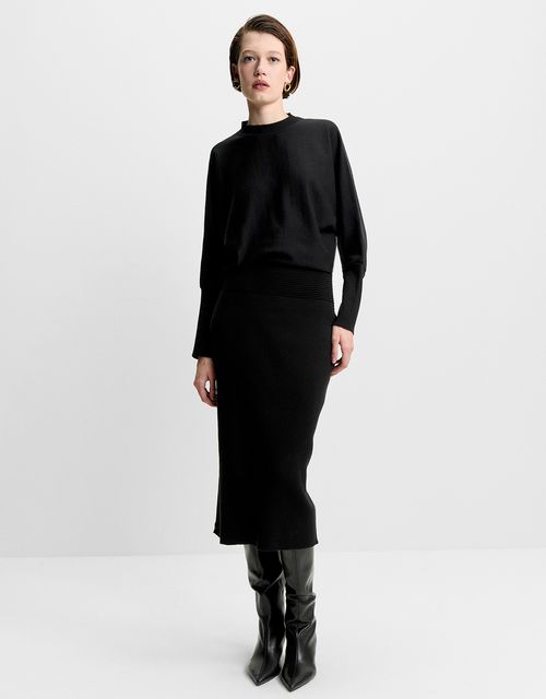 High neck knitted dress