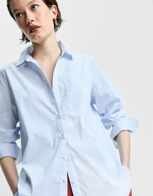 Striped poplin shirt