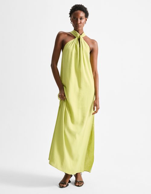 Knot neckline midi dress