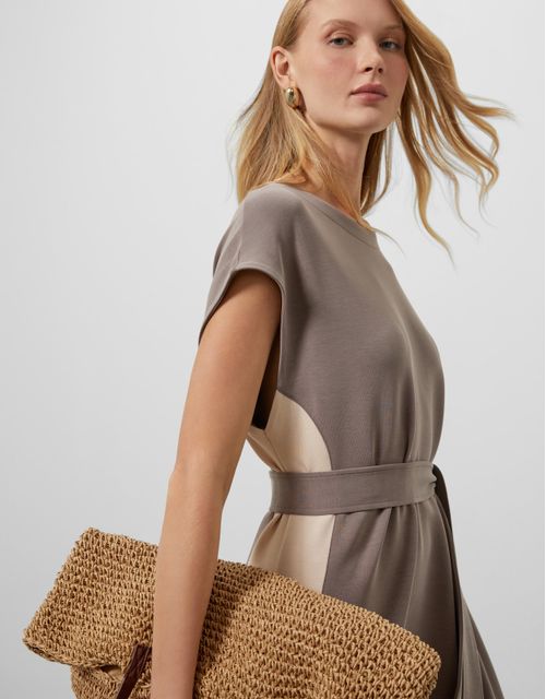 360 Soft touch side stripe dress
