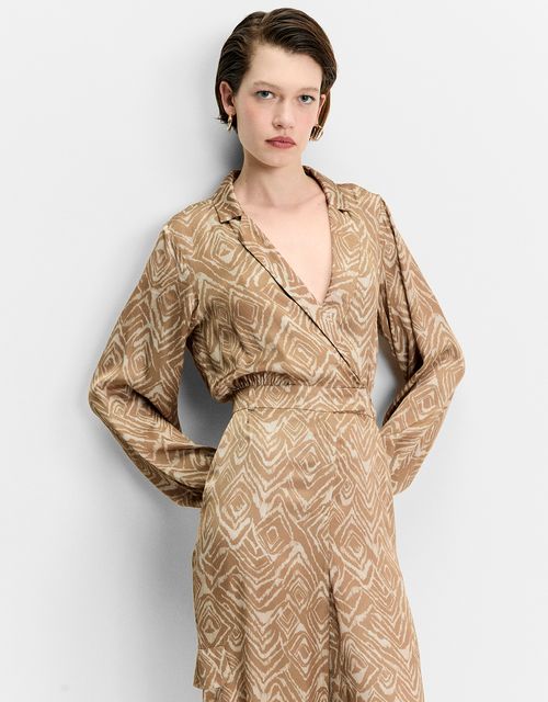 Camel geometric jumpsuit