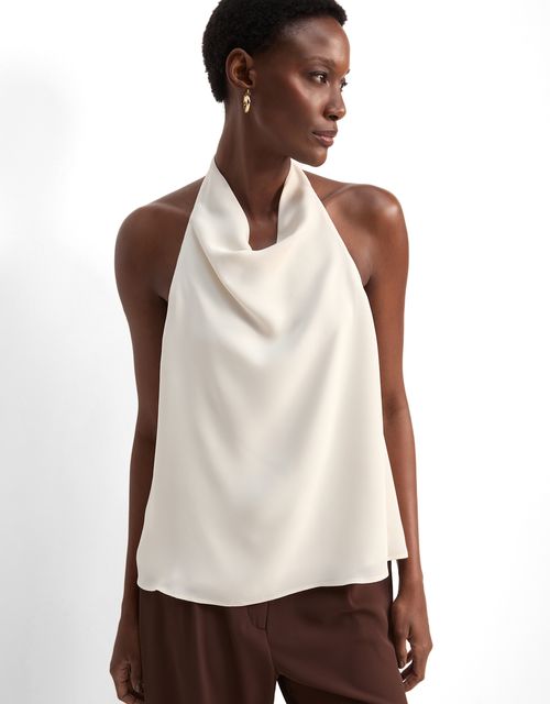 Satin effect halter top