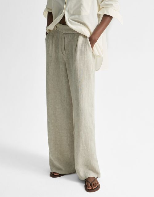 Yarn dyed straight pants