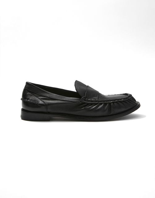 Black leather moccasin