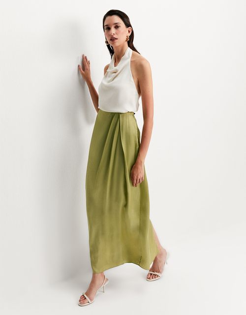 Pleated midi skirt
